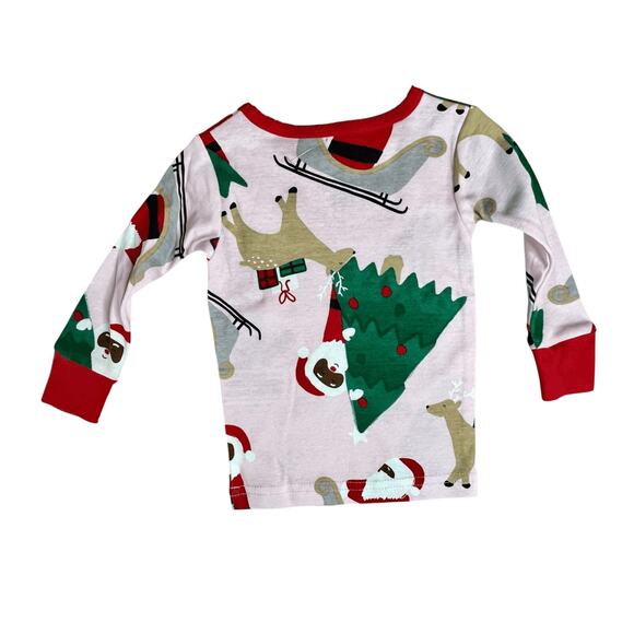 Carter's Oeko-Tex Santa Claus Christmas Pink Pajama Pant Set 12 months Trees NWT - Picture 5 of 9